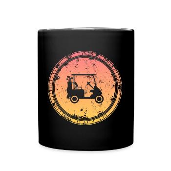 Golf Cart Retro Golfspieler Golfer Golfen - Full Colour Mug - black - Front