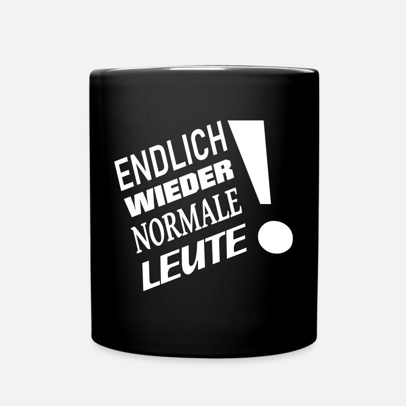 Endlich wieder normale Leute - Tasse einfarbig - Schwarz
