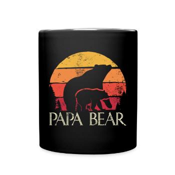 Papa Bear Sunset Logo - Full Colour Mug - black - Front