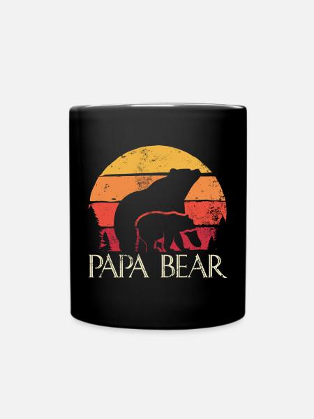Logo du coucher de soleil de papa ours - Mug uni - noir