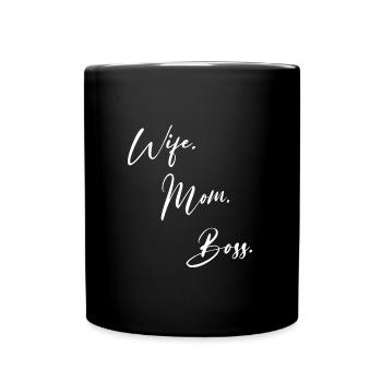 Wife Mom Boss - Full Colour Mug - black - Front