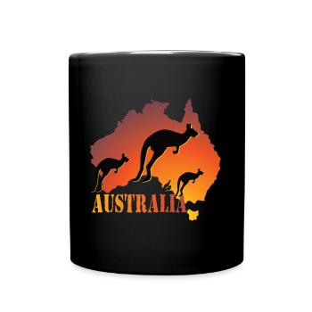 Australia Kangaroos - Tasse einfarbig - Schwarz - Vorne