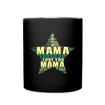 Mother's Day Heart Star Mom Gift Idea Funny - Full Colour Mug - black - Front