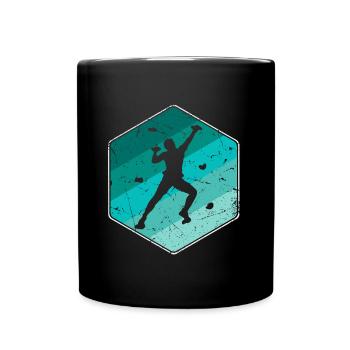 Klettern Boulder Bouldern Kletterer Bergsteiger - Tasse einfarbig - Schwarz - Vorne