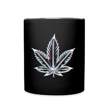 Feuille de cannabis Ganja - Mug uni - noir - Devant