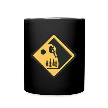 Bergsteiger Bouldern Kletterer Klettern - Tasse einfarbig - Schwarz - Vorne