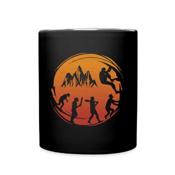 Klettern Kletterhalle Bergsteiger Boulder Bouldern - Tasse einfarbig - Schwarz - Vorne
