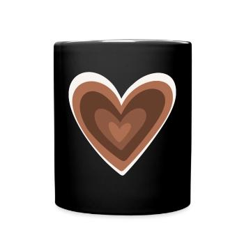 Brown Heart - Full Colour Mug - black - Front