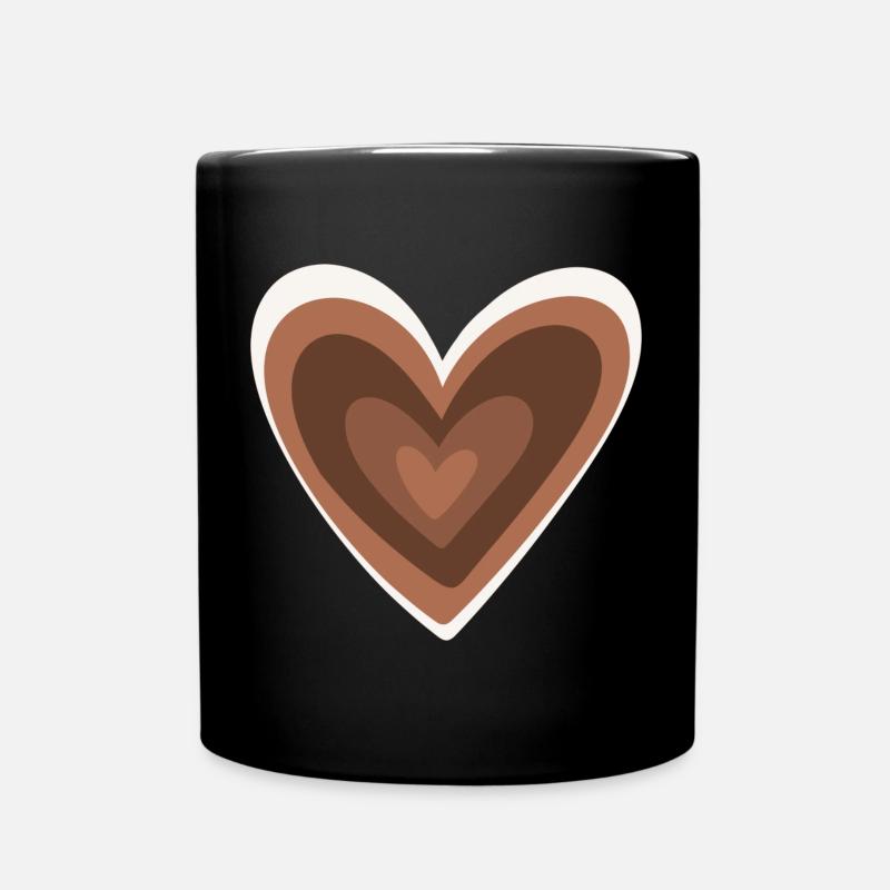 Brown Heart - Tasse einfarbig - Schwarz