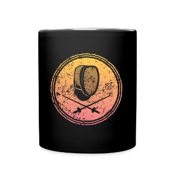 Fechter Fencer Fechtsport Fechten Fencing - Tasse einfarbig - Schwarz - Vorne