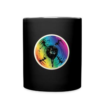 Musik Schallplatte Retro - Tasse einfarbig - Schwarz - Vorne