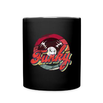 Funky Retro - Tasse einfarbig - Schwarz - Vorne