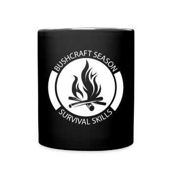 Saison des étiquettes de survie de brousse Symbole Icône de feu - Mug uni - noir - Devant