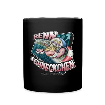 Rennschneckchen - Tasse einfarbig - Schwarz - Vorne