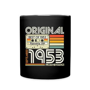 September 1953 Vintage Retro Birthday - Full Colour Mug - black - Front