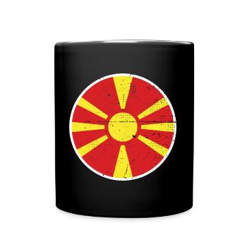 Nordmazedonien Mazedonische Flagge Mazedonier - Tasse einfarbig - Schwarz - Vorne
