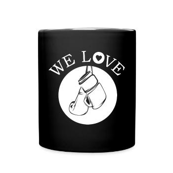 we love symbol boxing boxer love fan martial arts - Full Colour Mug - black - Front