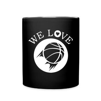 we love basketball team streetball icon logo - Full Colour Mug - black - Front