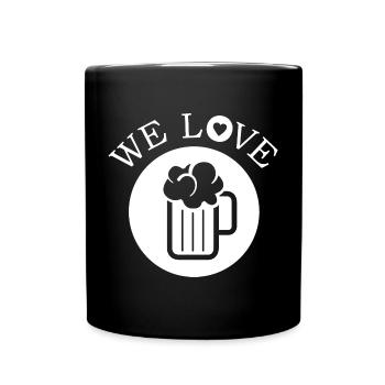 we love beer bier Krug Symbol Illustration Logo - Tasse einfarbig - Schwarz - Vorne