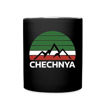 Chechnya Chechen Tschetschenien Tschetschene Flag - Tasse einfarbig - Schwarz - Vorne