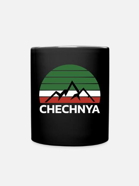 Tchétchénie Tchétchène Tschetschenien Tschetschene Drapeau - Mug uni - noir
