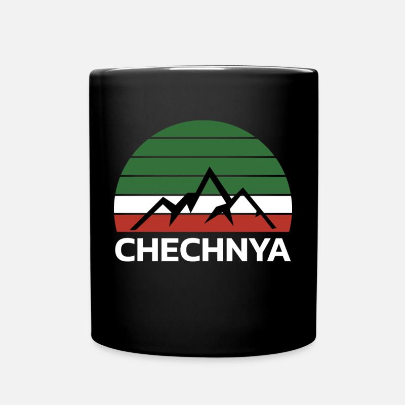 Tchétchénie Tchétchène Tschetschenien Tschetschene Drapeau - Mug uni - noir