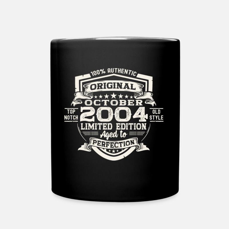 Original Oktober 2004 18. Geburtstag Geschenk Cool - Tasse einfarbig - Schwarz
