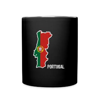 Portugal, drapeau, contour, souvenir - Mug uni - noir - Devant