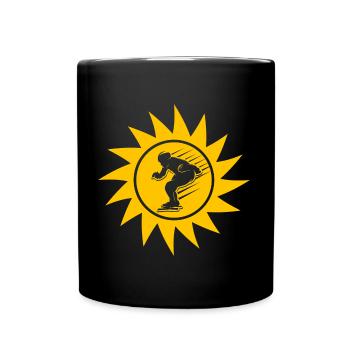 shorttrack eisschnelllauf schlittschuh - Tasse einfarbig - Schwarz - Vorne