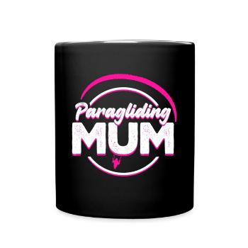 Paragliding Mum pink - Full Colour Mug - black - Front