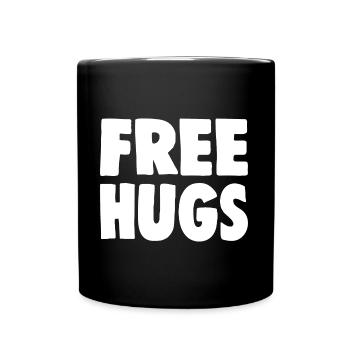FREE HUGS - Kostenlose Umarmungen - Full Colour Mug - black - Front