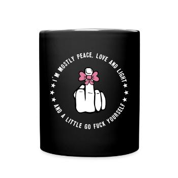 Fuck Peace and Love cool drôle de dicton - Mug uni - noir - Devant