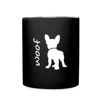 Woof - french bulldog - Full Colour Mug - black - Front