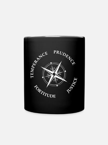 4 Vertus Tempérance Prudence Justice Fortitude - Mug uni - noir