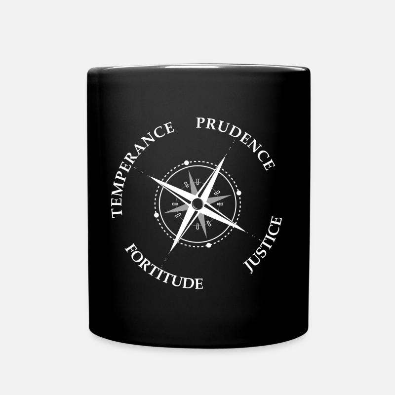 4 Vertus Tempérance Prudence Justice Fortitude - Mug uni - noir