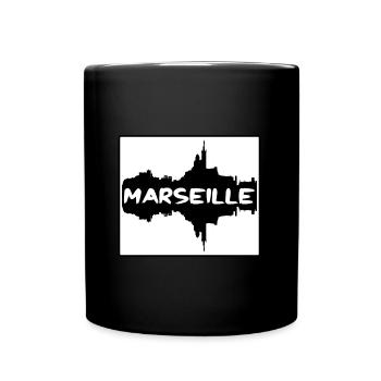 Marseille Frankreich Skyline Silhouette Reisesouveni - Tasse einfarbig - Schwarz - Vorne