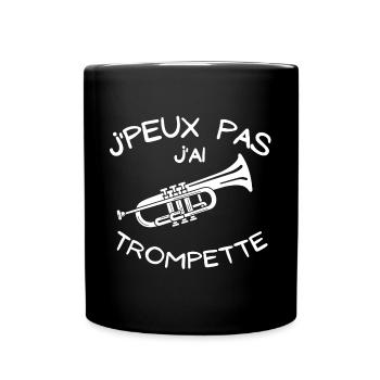 trompette, trompettiste, instrument à vent - Mug uni - noir - Devant