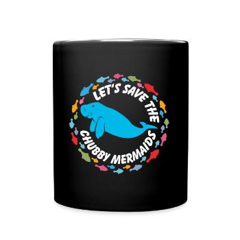 Rettet die Seekühe die Dugongs - Tasse einfarbig - Schwarz - Vorne