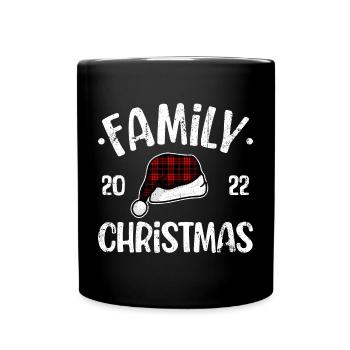 Family Christmas 2022 Plaid Santa - Full Colour Mug - black - Front