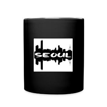 Seoul South Korea Skyline Silhouette Travel Souven - Full Colour Mug - black - Front