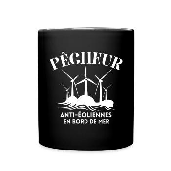 éolienne, anti-éolienne, paysage - Mug uni - noir - Devant