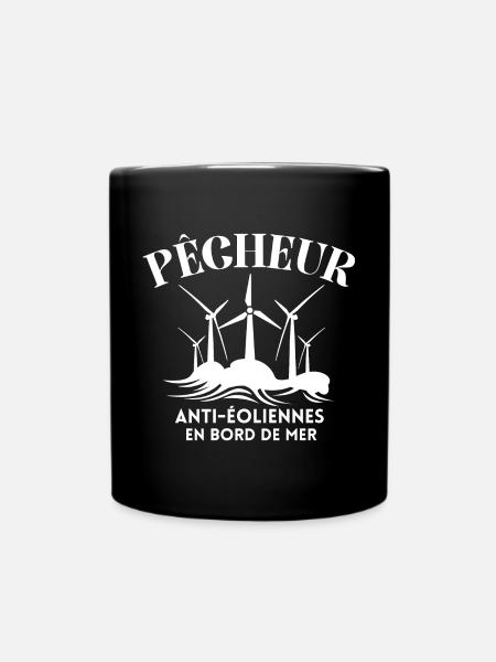 éolienne, anti-éolienne, paysage - Mug uni - noir