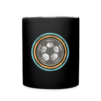 Fussball Retro - Tasse einfarbig - Schwarz - Vorne