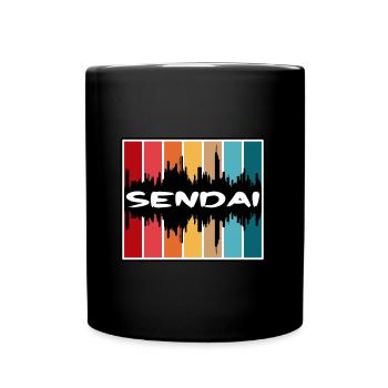 Sendai Japan Skyline Silhouette Reisesouvenir - Tasse einfarbig - Schwarz - Vorne