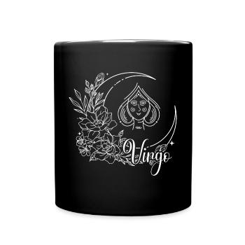 Mondbeschienene Blüte Himmlische Linie Kunst - Tasse einfarbig - Schwarz - Vorne