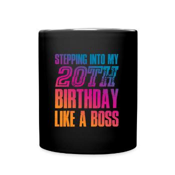 20e anniversaire 20 ans devis cadeau - Mug uni - noir - Devant
