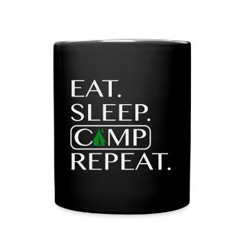 EAT SLEEP CAMP REPEAT - Tasse einfarbig - Schwarz - Vorne
