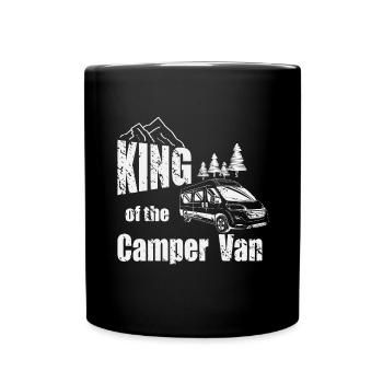 King of the Camper Van - Tasse einfarbig - Schwarz - Vorne