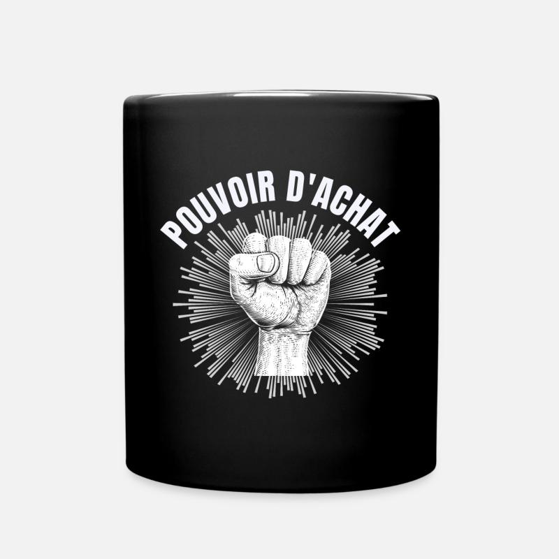 pouvoir d'achat, lutte des classes, factures - Mug uni - noir