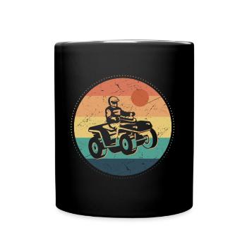 Quad Driver Retro Design Offroad Quad Driver ATV - Full Colour Mug - black - Front